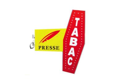 Carotte logo tabac et logo presse jaune.